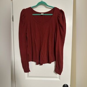 Melrose and Market Deep Red Long Sleeve Top